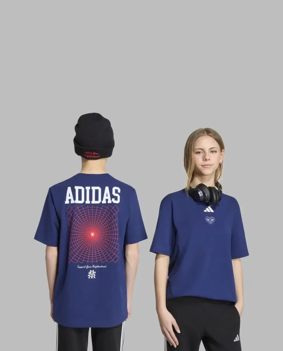 Детская футболка с принтом Collaboration adidas, Azul — фото 2