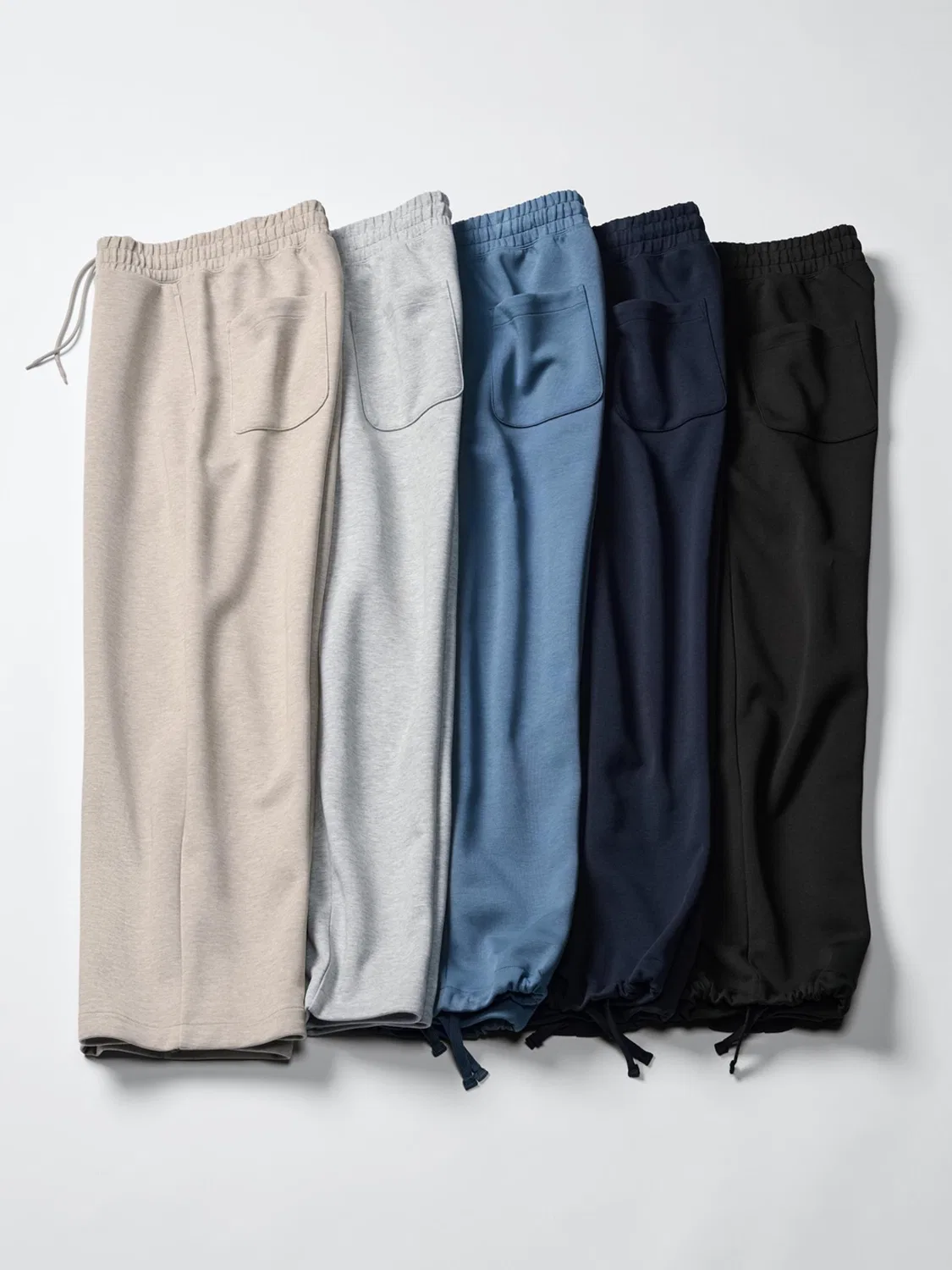 Брюки спортивные свободные с кулиской на штанине удлиненные Uniqlo, бежевый — фото 3