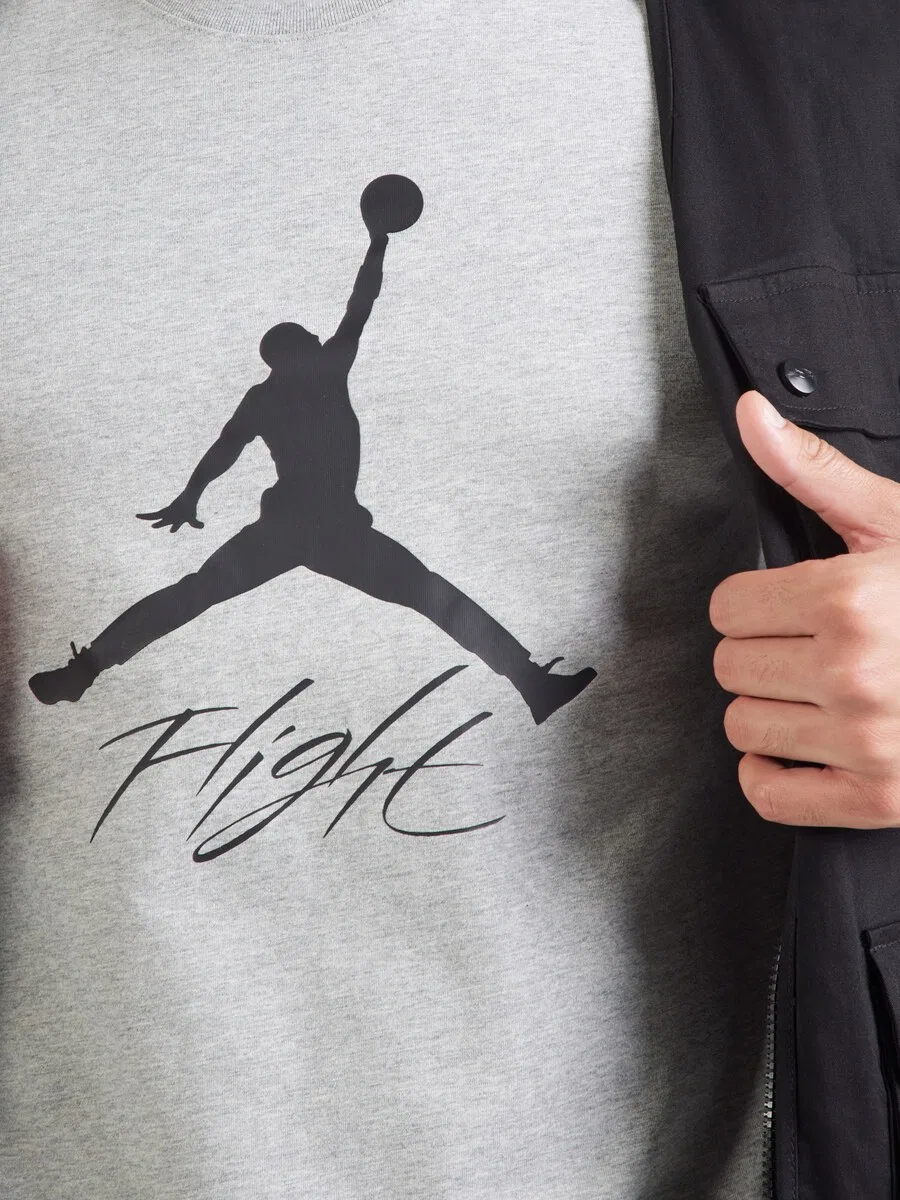 Футболка Jordan 'JUMPMAN FLIGHT' серого цвета — фото 3