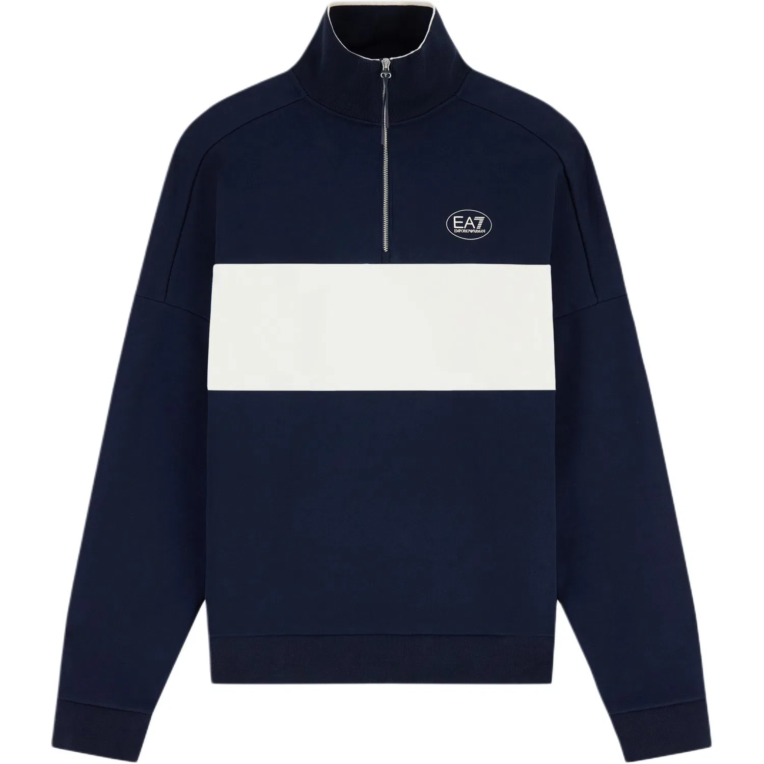 Мужской свитшот из футера, с длинным рукавом, Marine Blue & White, EMPORIO ARMANI