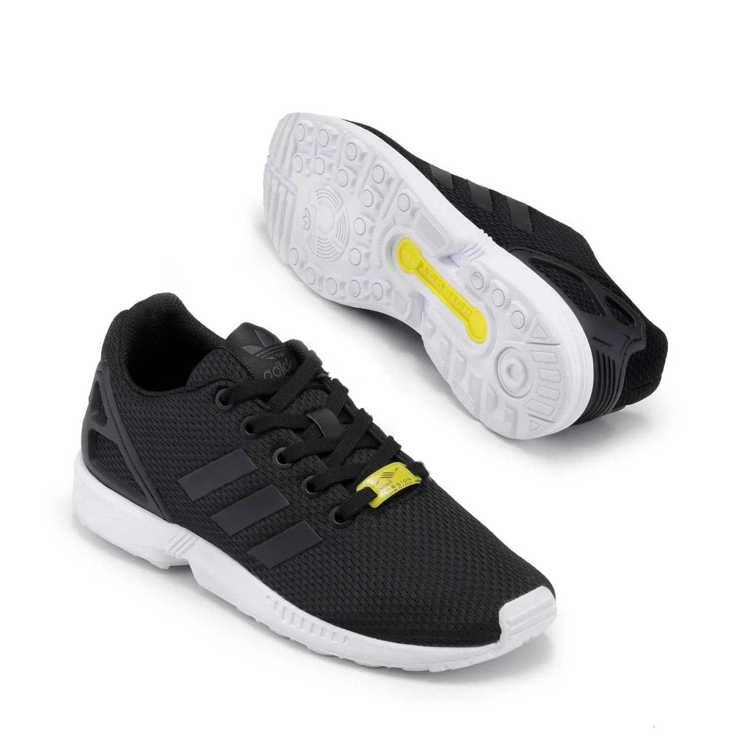 Детские кроссовки для мальчиков с закрытым носком Adidas Zx Flux K, Black Black Black — фото 3