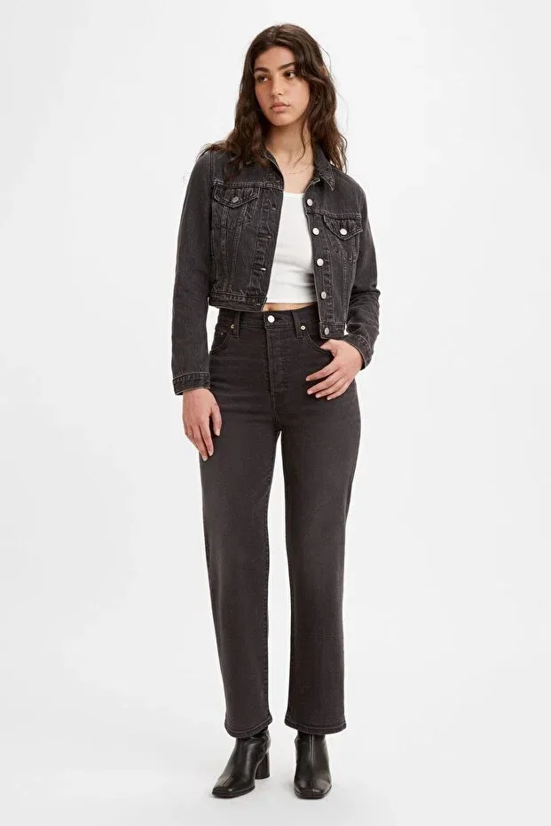 Женские джинсы прямого кроя с высокой талией Levi'S, Black