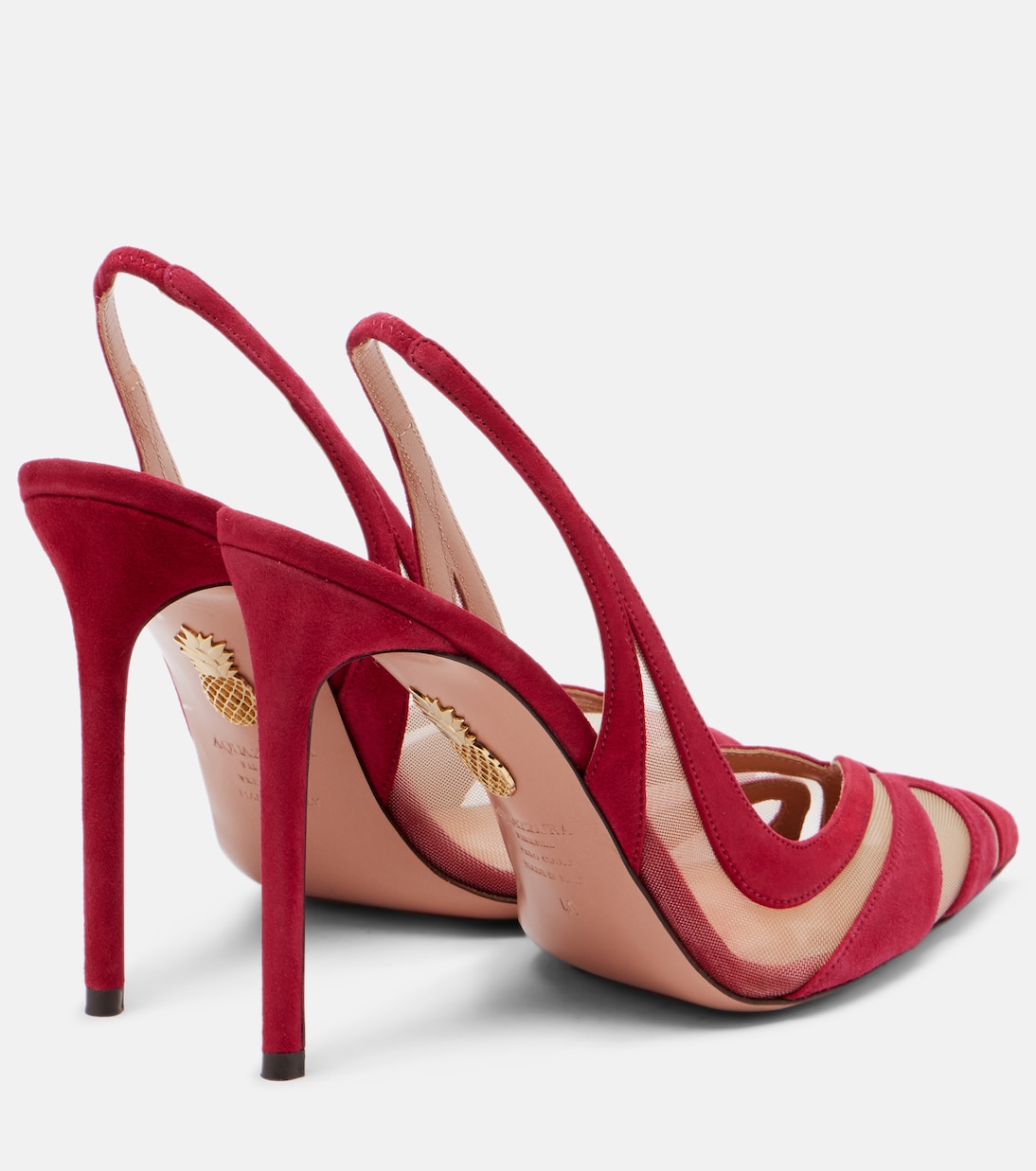 Лодочки Lune Sling 105 с ремешком на пятке Aquazzura, Pomegranate Eur — фото 2