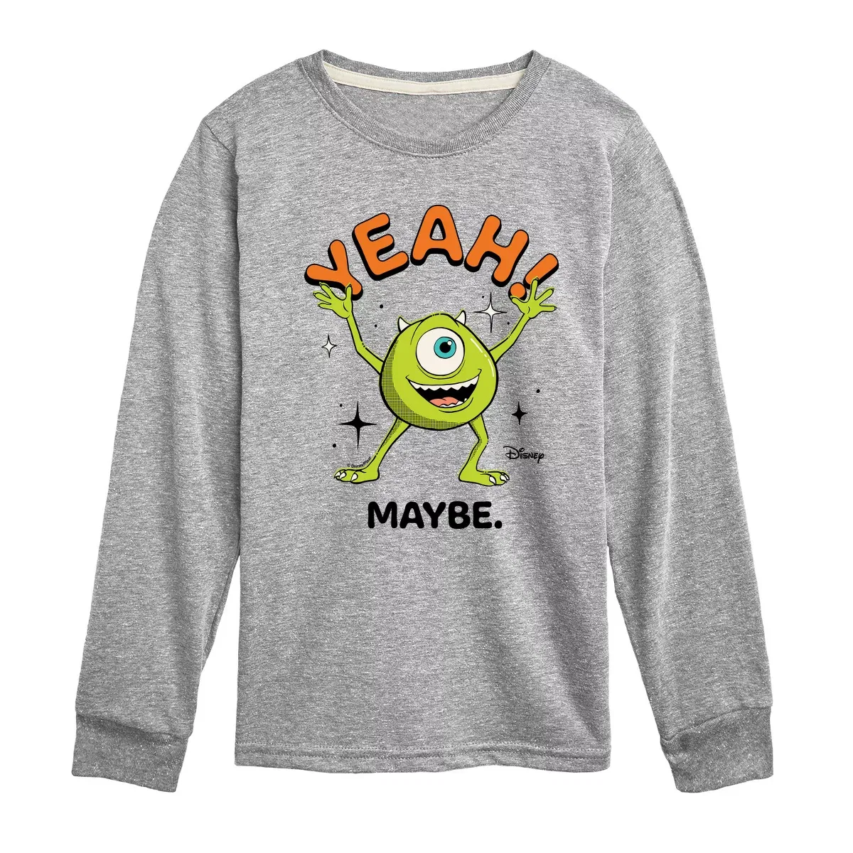 Детский лонгслив для мальчиков с принтом Monsters Inc. - Mike Yeah Maybe Disney, Athletic Heather