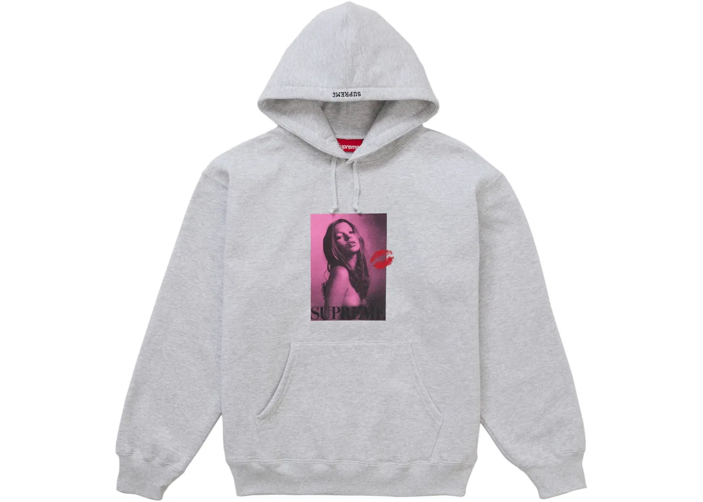 Мужской худи с принтом Supreme Kate Moss Hooded Sweatshirt, Ash Grey