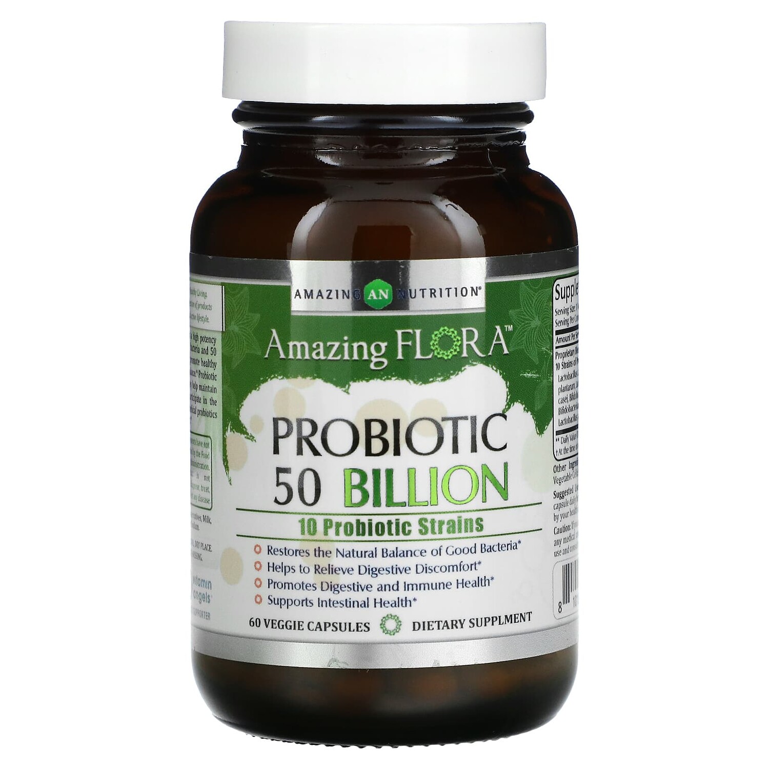 

Пробиотик Amazing Nutrition, 50 млрд КОЕ, 60 растительных капсул