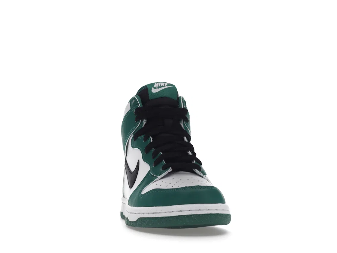Детские кроссовки высокие с дизайном Boston Celtics Nike Dunk High, White/Green/Black — фото 2