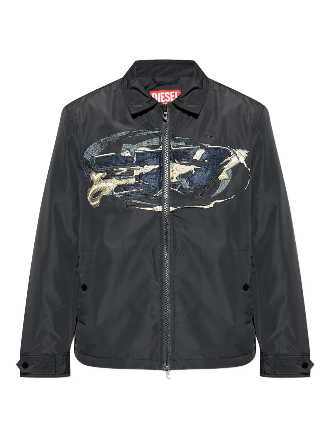 Куртка с вышивкой на панели Diesel, черный