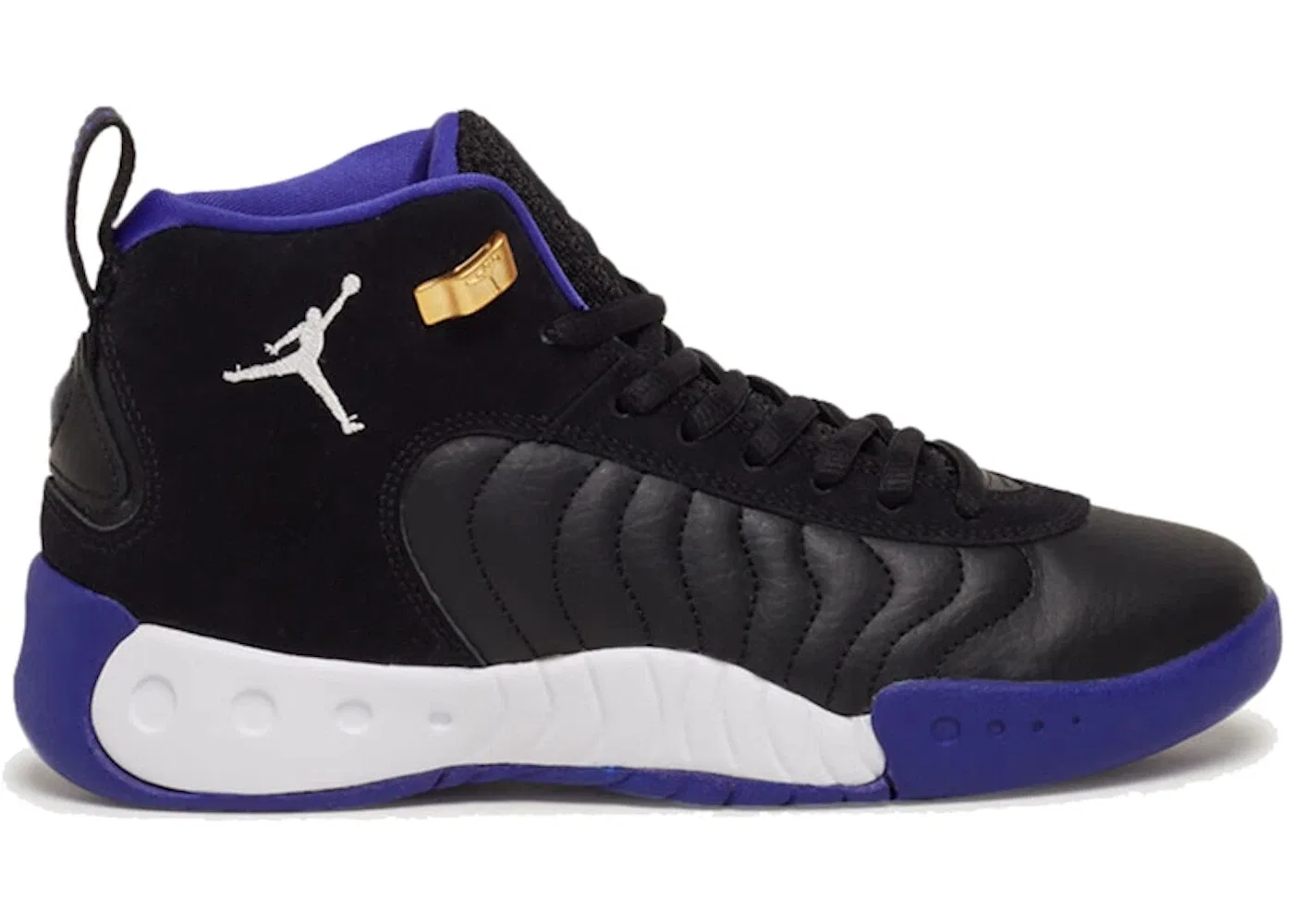 Детские кроссовки для мальчиков с контрастными вставками Jordan Jumpman Pro Jordan, Black/White/Concord/Metallic Gold