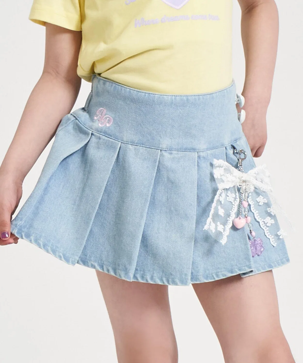 Детская плиссированная юбка с принтом ANAP kids, Light Blue