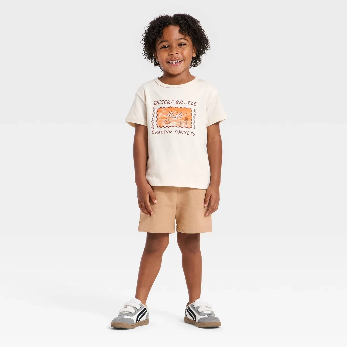 Детское футболка с коротким рукавом Relaxed T-Shirt INFANT/TODDLER BOY, Beige — фото 4