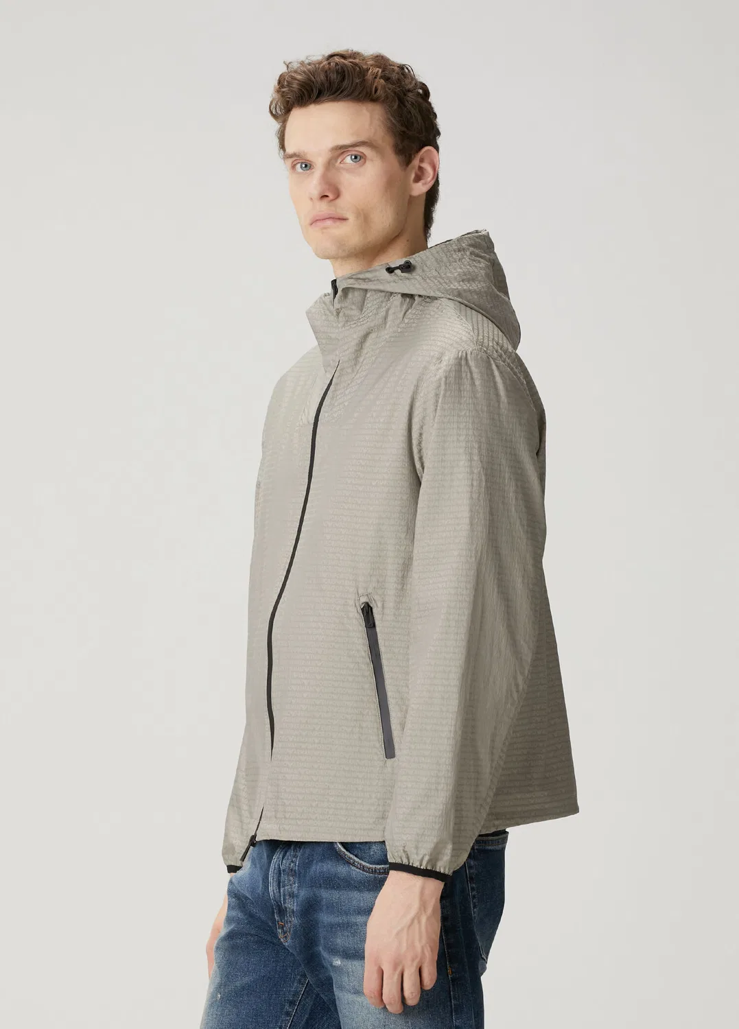 Пуховик Emporio Armani, бежевый — фото 3