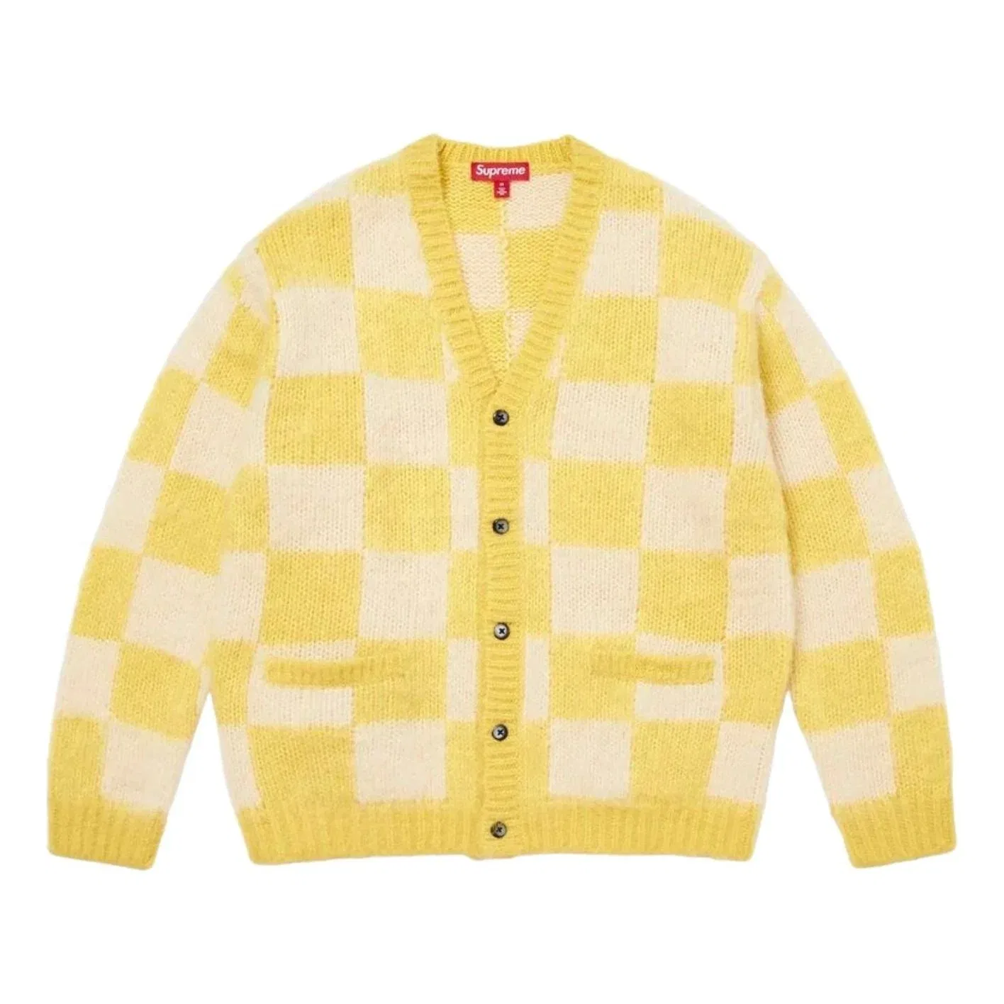 Мужской жакет с шахматным принтом Supreme Ss26 Checkerboard Cardigan, желтый