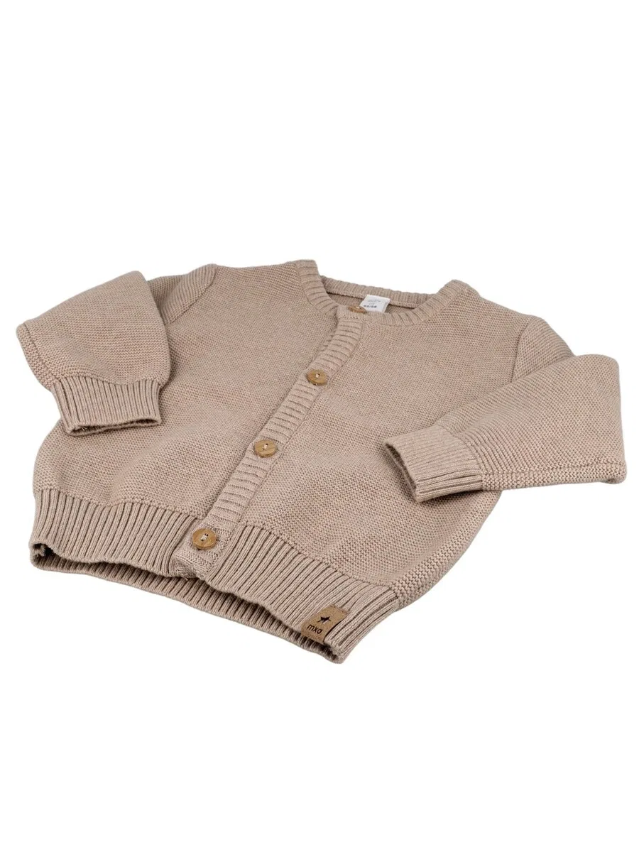 Вязаный кардиган MAXIMO 'GOTS BABY-Strickjacke, Knopfe' коричневого цвета — фото 2