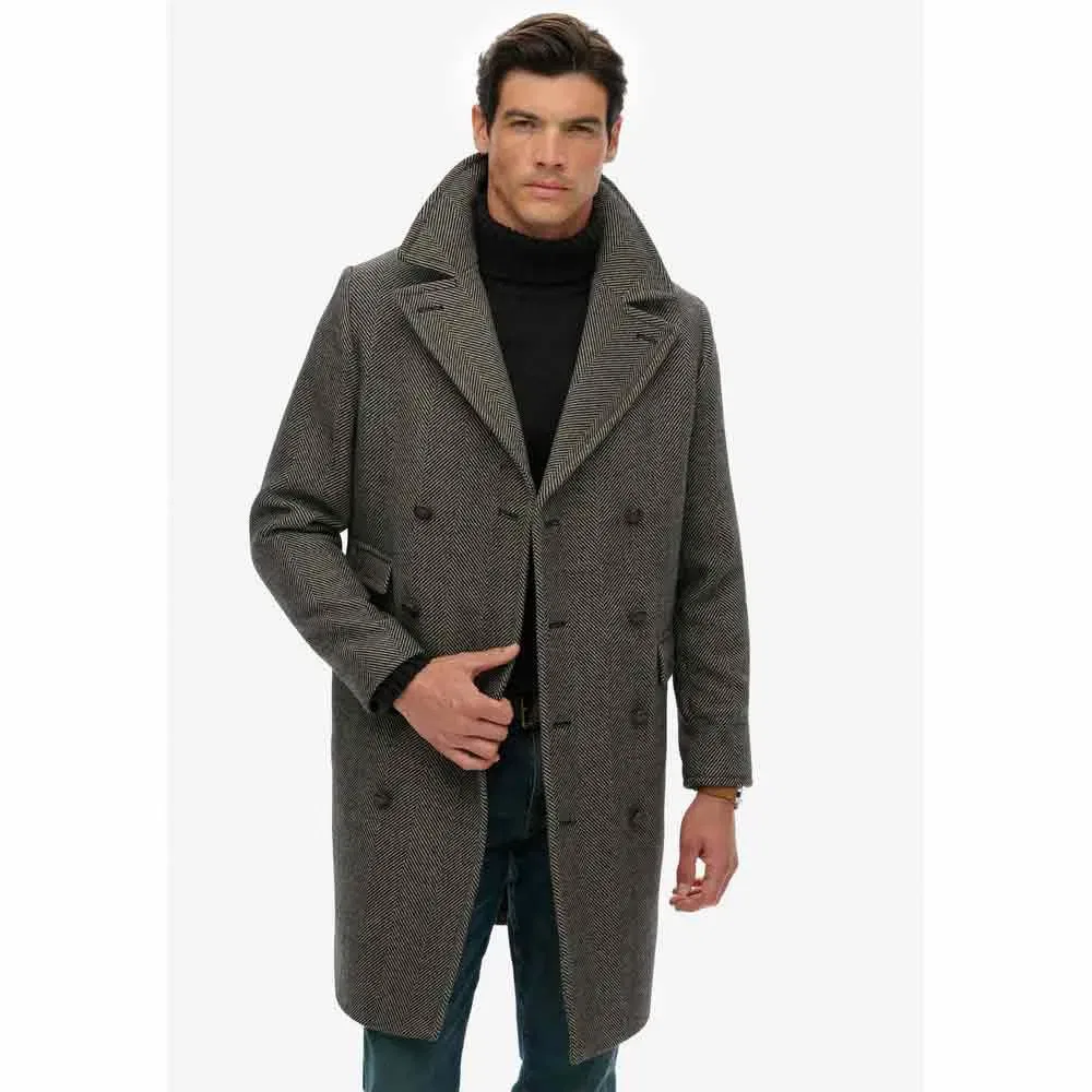 Пальто Merchant Wool Blend Superdry, серый — фото 4
