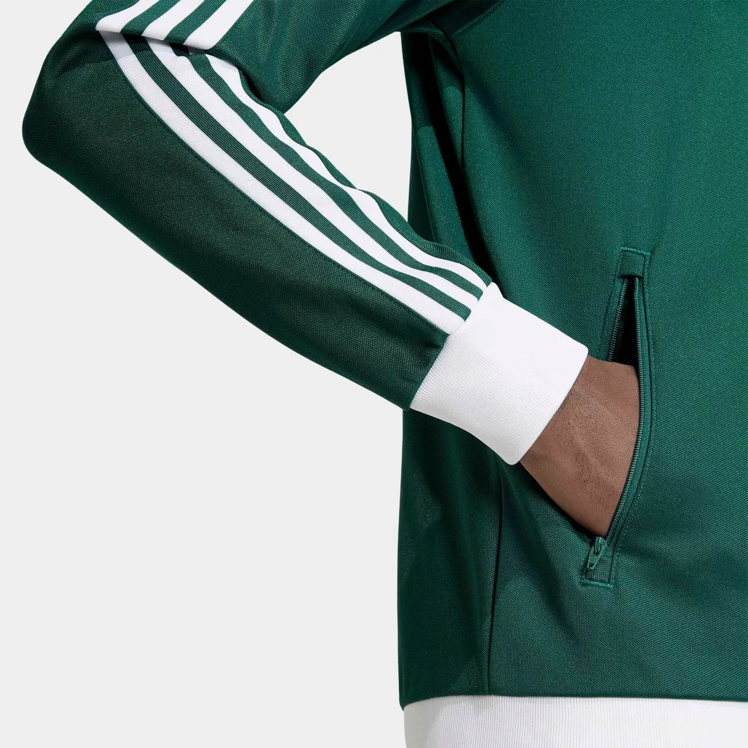 Мужская тренировочная куртка с круглым вырезом Beckenbauer TT Adidas Originals, Collegiate Green/White — фото 4