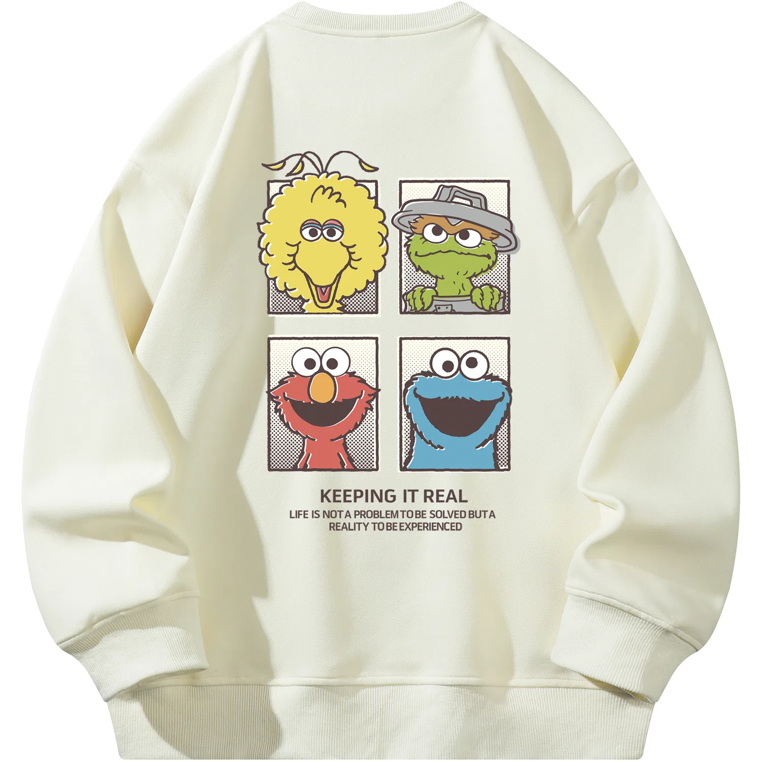 Детский свитшот с принтом Sesame Street, Beige Apricot