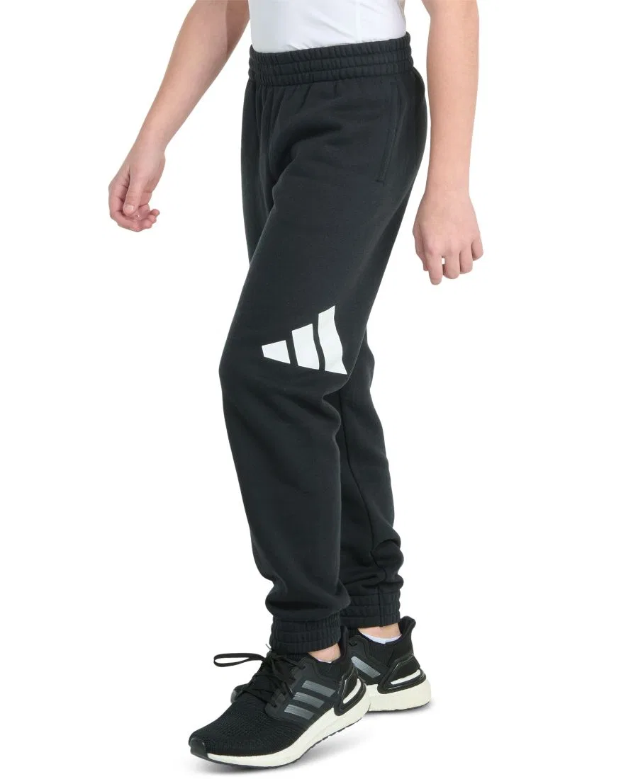 Детские спортивные брюки из футера с эластичным поясом adidas, Black — фото 2