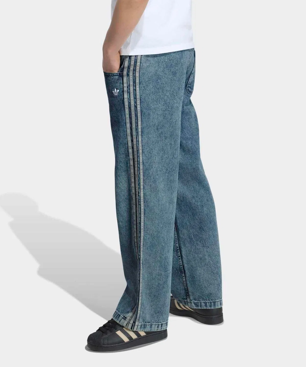 Детские джинсовые брюки свободного кроя Firebird Loose Denim Track Pants Adidas, Blue — фото 2