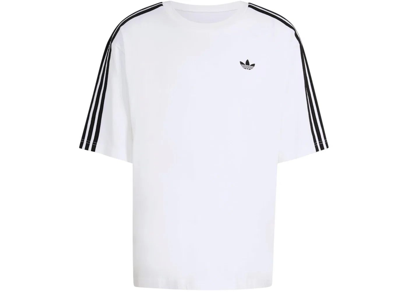 Мужская футболка оверсайз с принтом 3-Stripes Tee Adidas, White