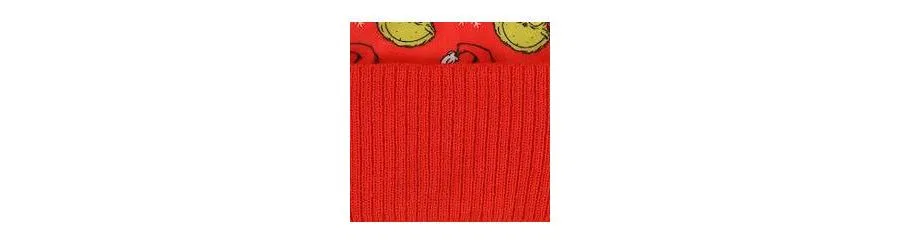 Комплект из вязаной шапки и перчаток с принтом The Grinch, Red & Green — фото 2