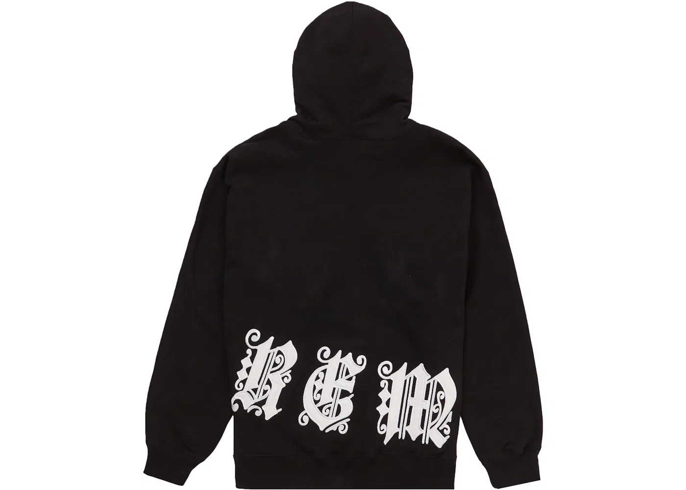 Мужской худи с капюшоном и принтом Supreme Old English Wrap Hooded Sweatshirt, Black — фото 2