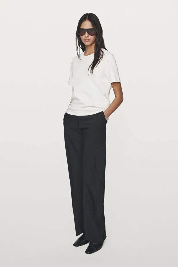Женская футболка с коротким рукавом хлопковая Massimo Dutti, Nude Color