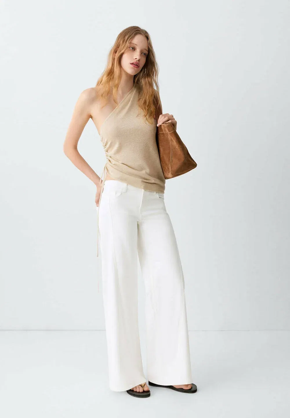 Подростковые джинсы свободного кроя Mango Kids, White