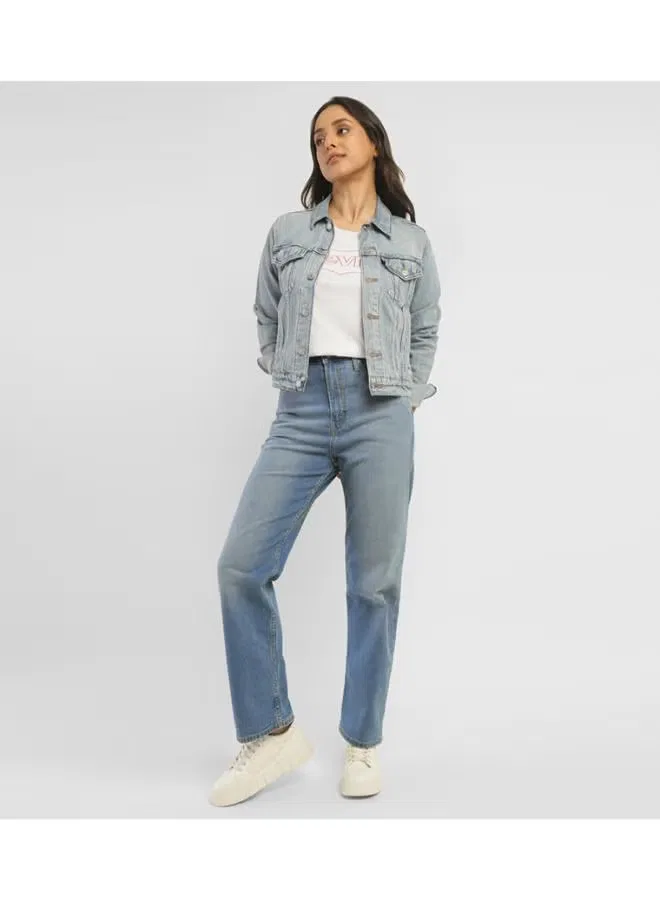 Джинсы с высокой посадкой прямые Ribcage Levi'S, индиго — фото 4