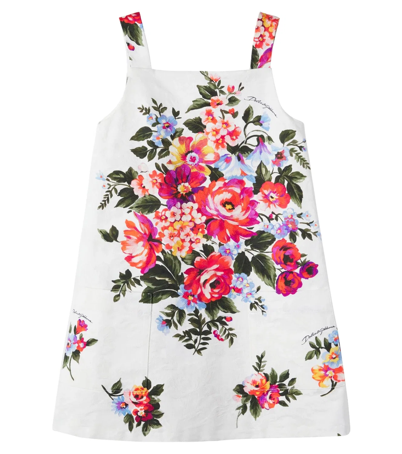 Платье с цветочным принтом Dolce&Gabbana Kids, белый