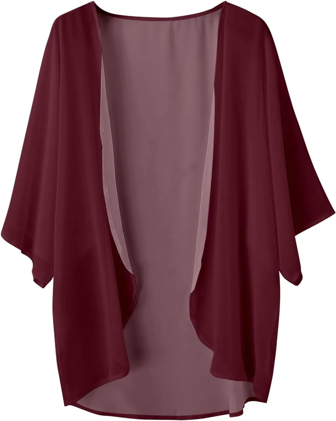 Женская легкая пляжная накидка-кимоно с короткими рукавами-фонариками, Purple — фото 3