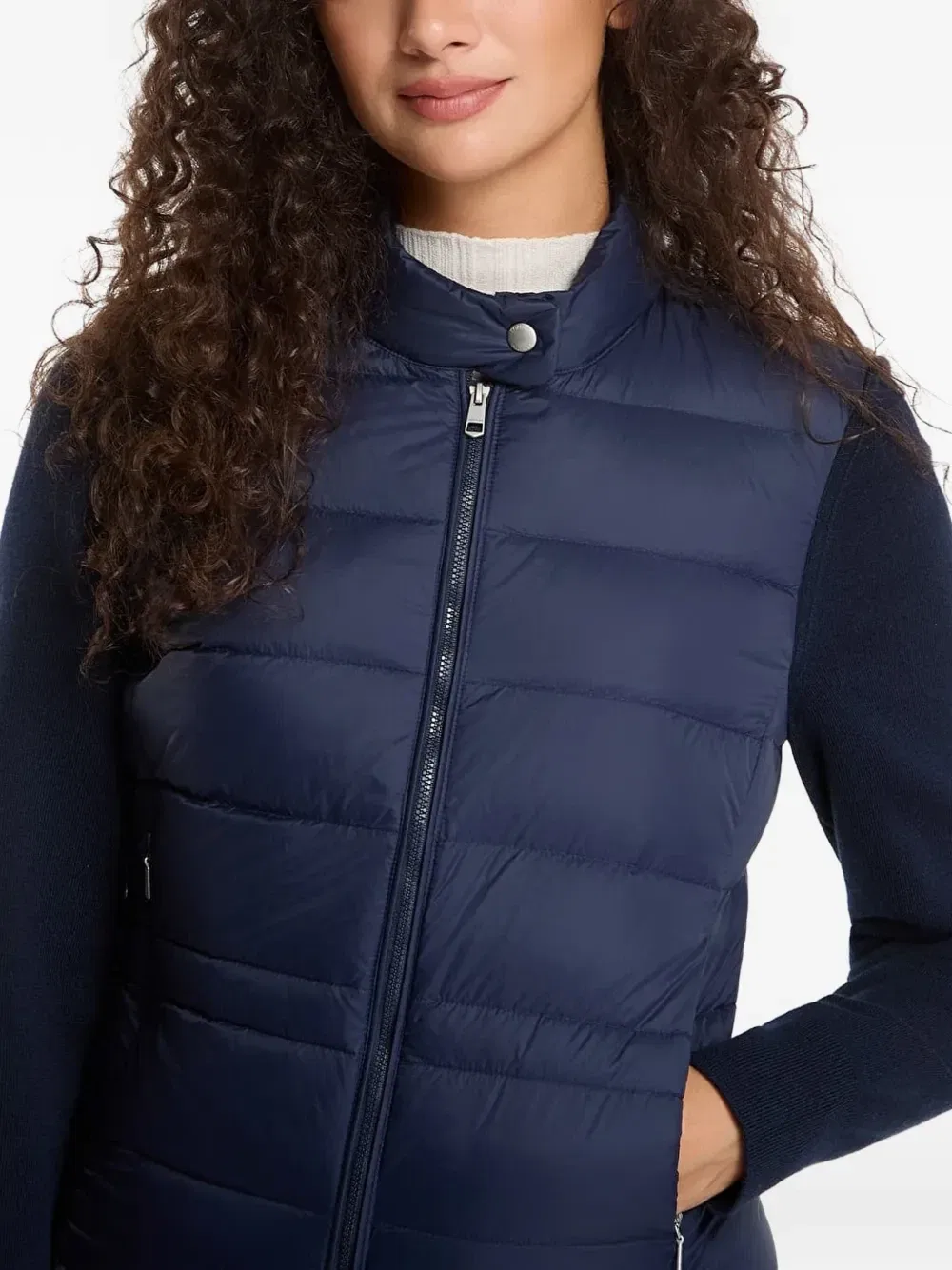 Стеганая куртка с вязаными рукавами Tommy Hilfiger, синий — фото 4