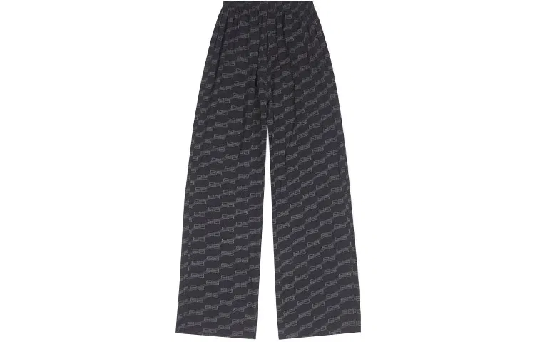 Штаны спортивные трикотажные, высокая посадка, Balenciaga, Black Gray — фото 3