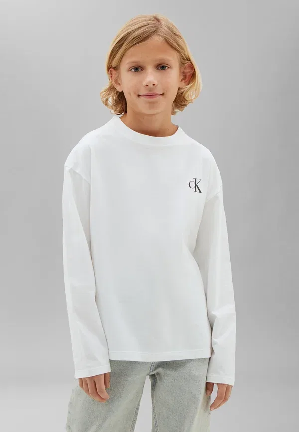 Комплект из 2 футболок с монограммой и длинными рукавами Calvin Klein Jeans, белый/черный — фото 2