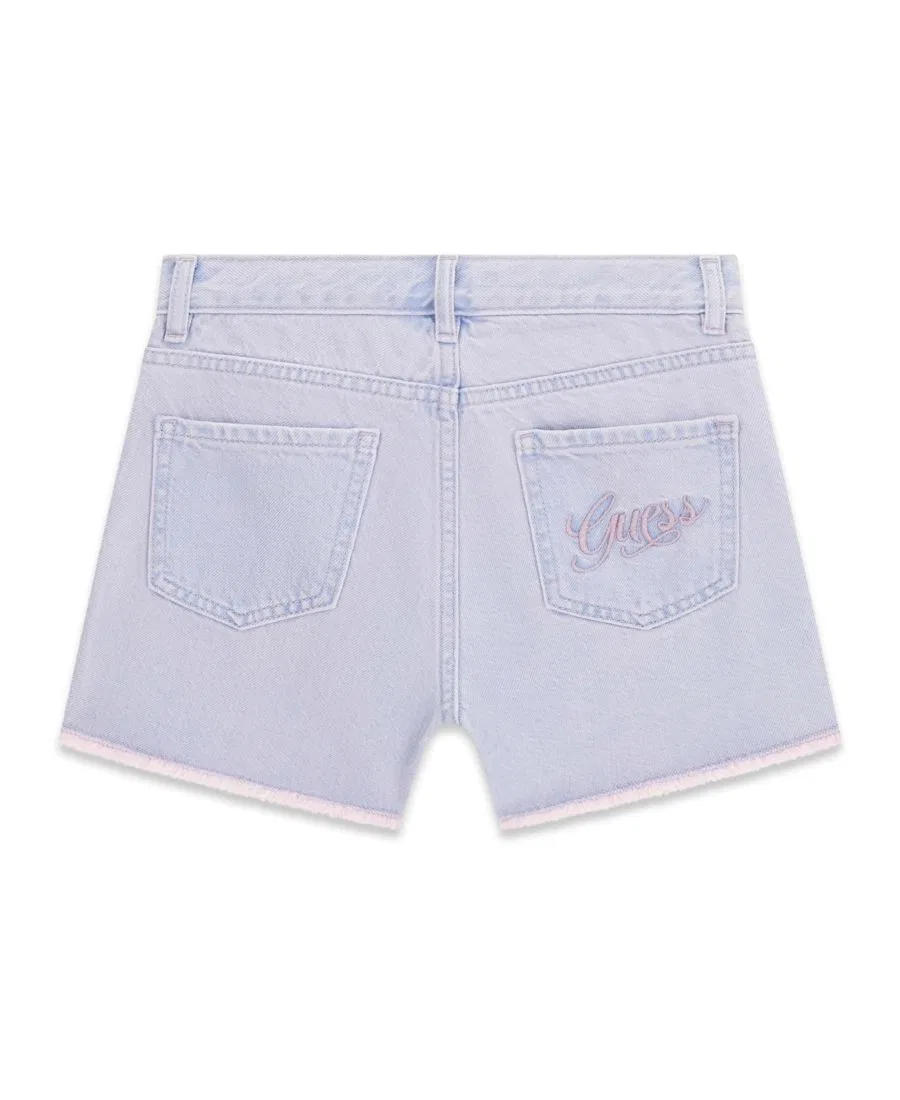 Шорты джинсовые оверсайз с вышивкой GUESS, Light Blue — фото 2