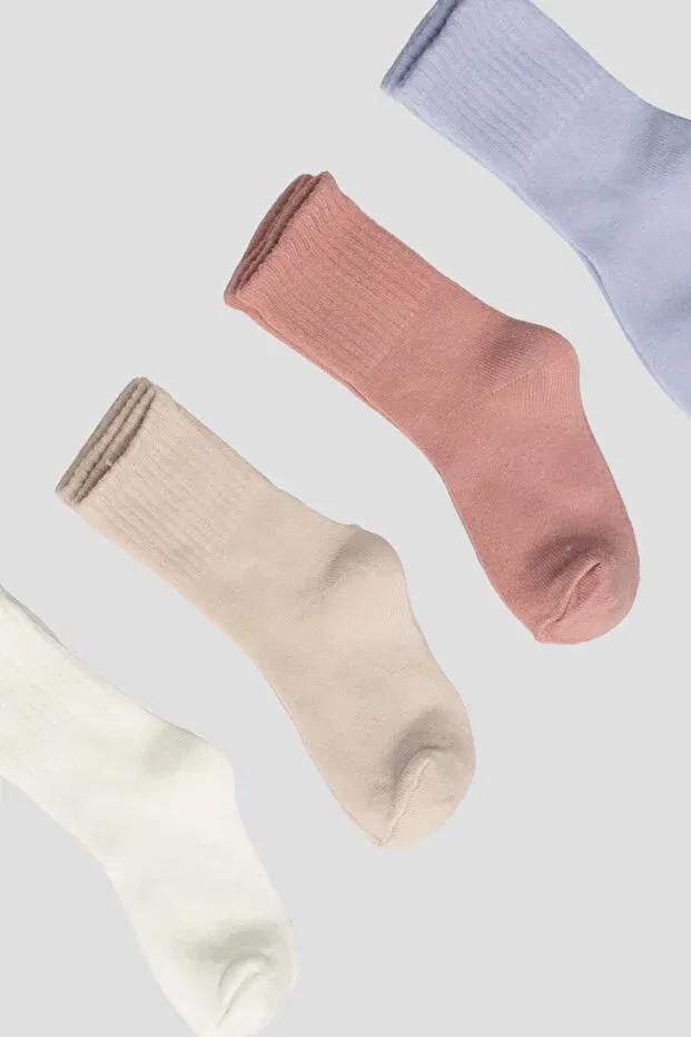 Детский набор носков для девочек хлопковый Set of 4 baby girl cotton pastel socks Defne Baby, Colored — фото 4
