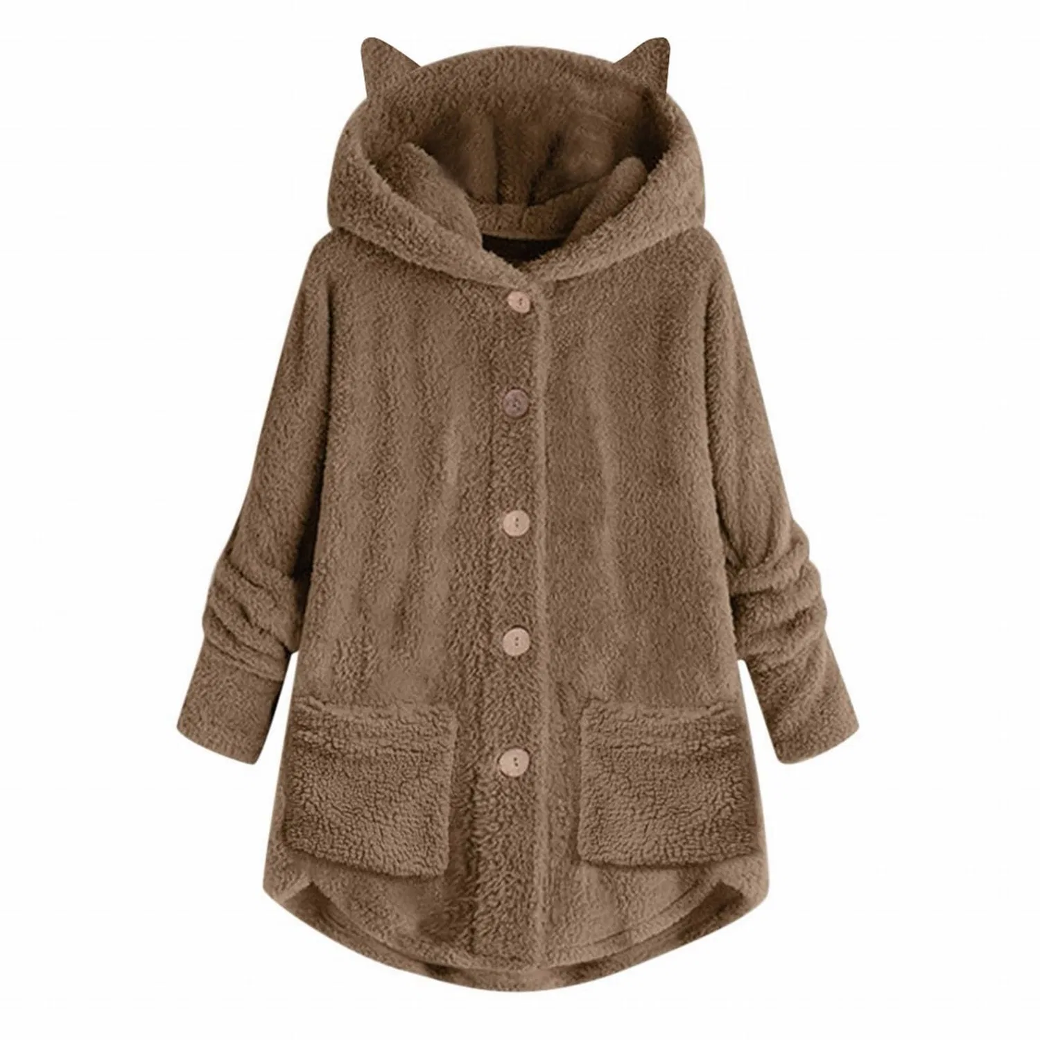 Женская флисовая куртка с капюшоном Teddy, cachi