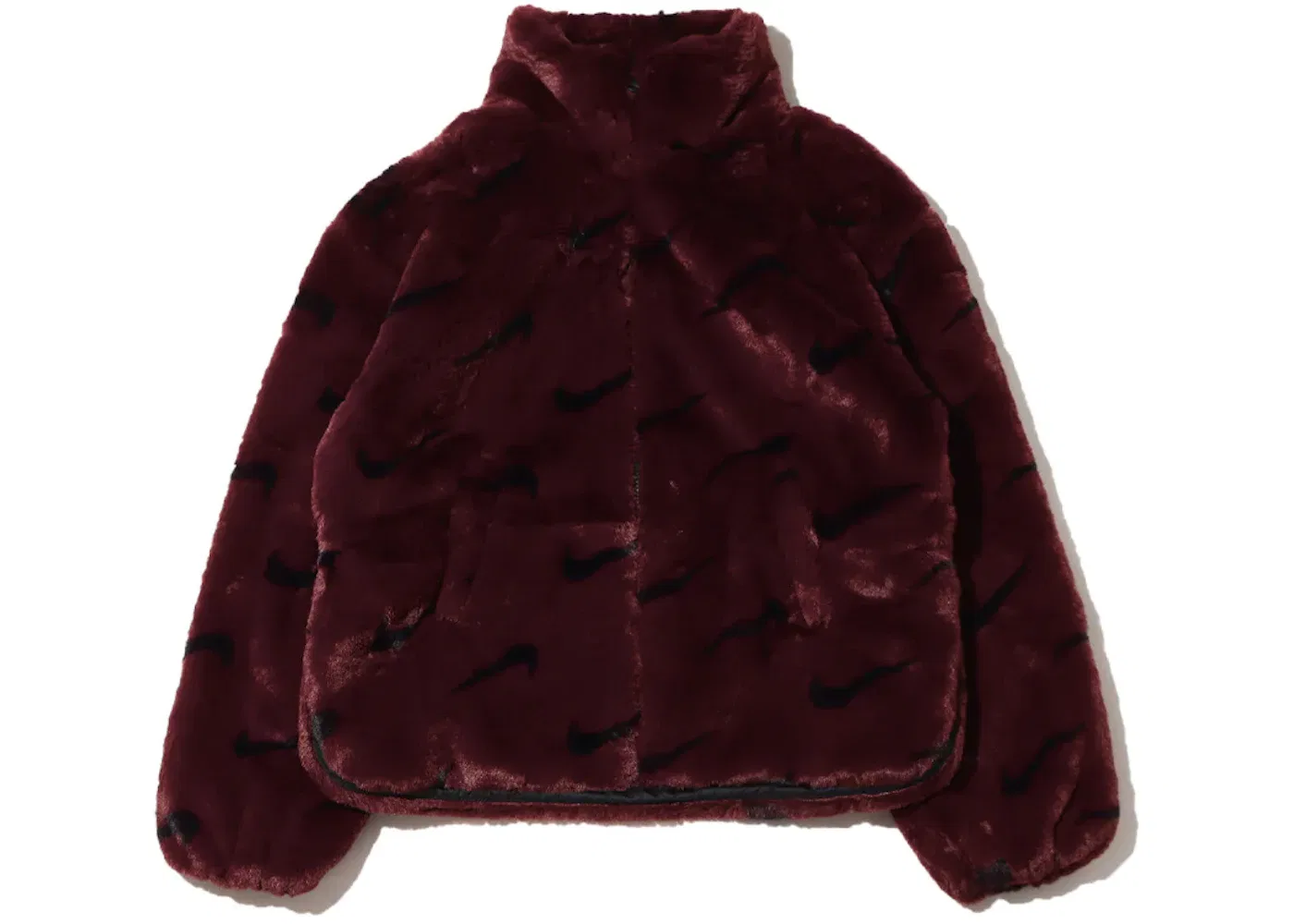 Женская куртка с принтом из искусственного меха Jacket Nike, Burgundy Crush