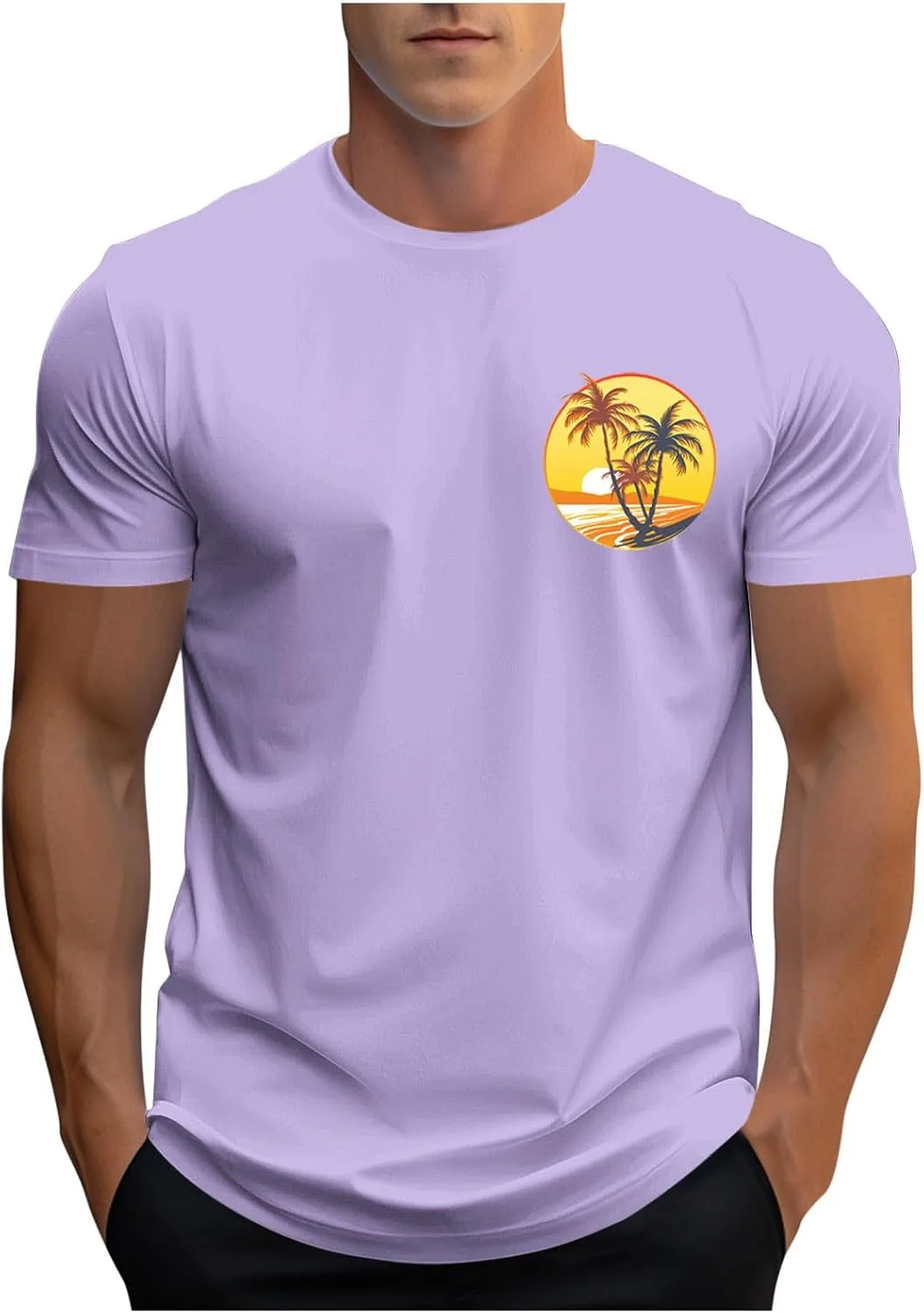 

Мужская футболка с гавайским принтом QUNPIU