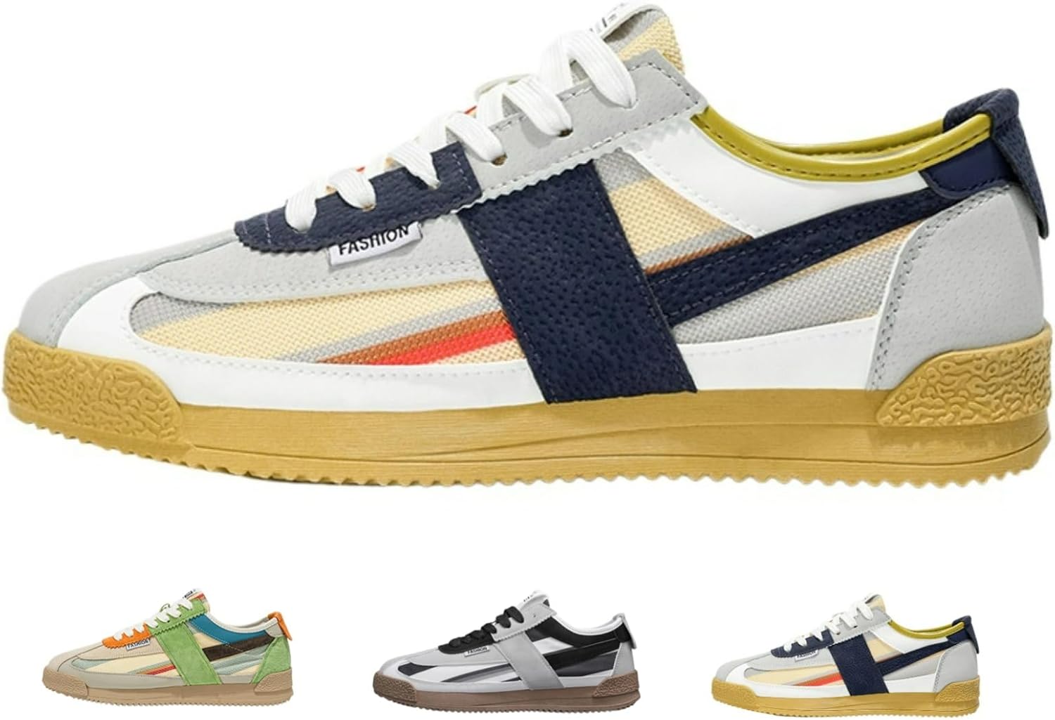 

Мужские ретро-кроссовки MACEFIL с массивной подошвой, модные повседневные легкие и удобные спортивные обувь, белый/синий