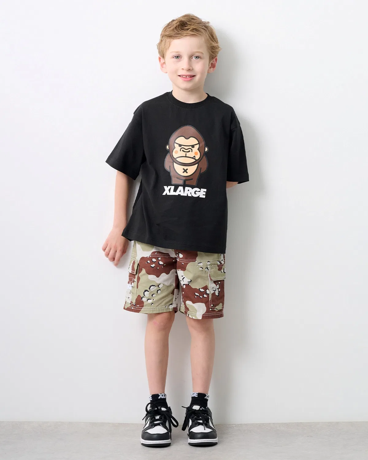 Детские карго-шорты с принтом хаки XLARGE KIDS, Khaki — фото 3