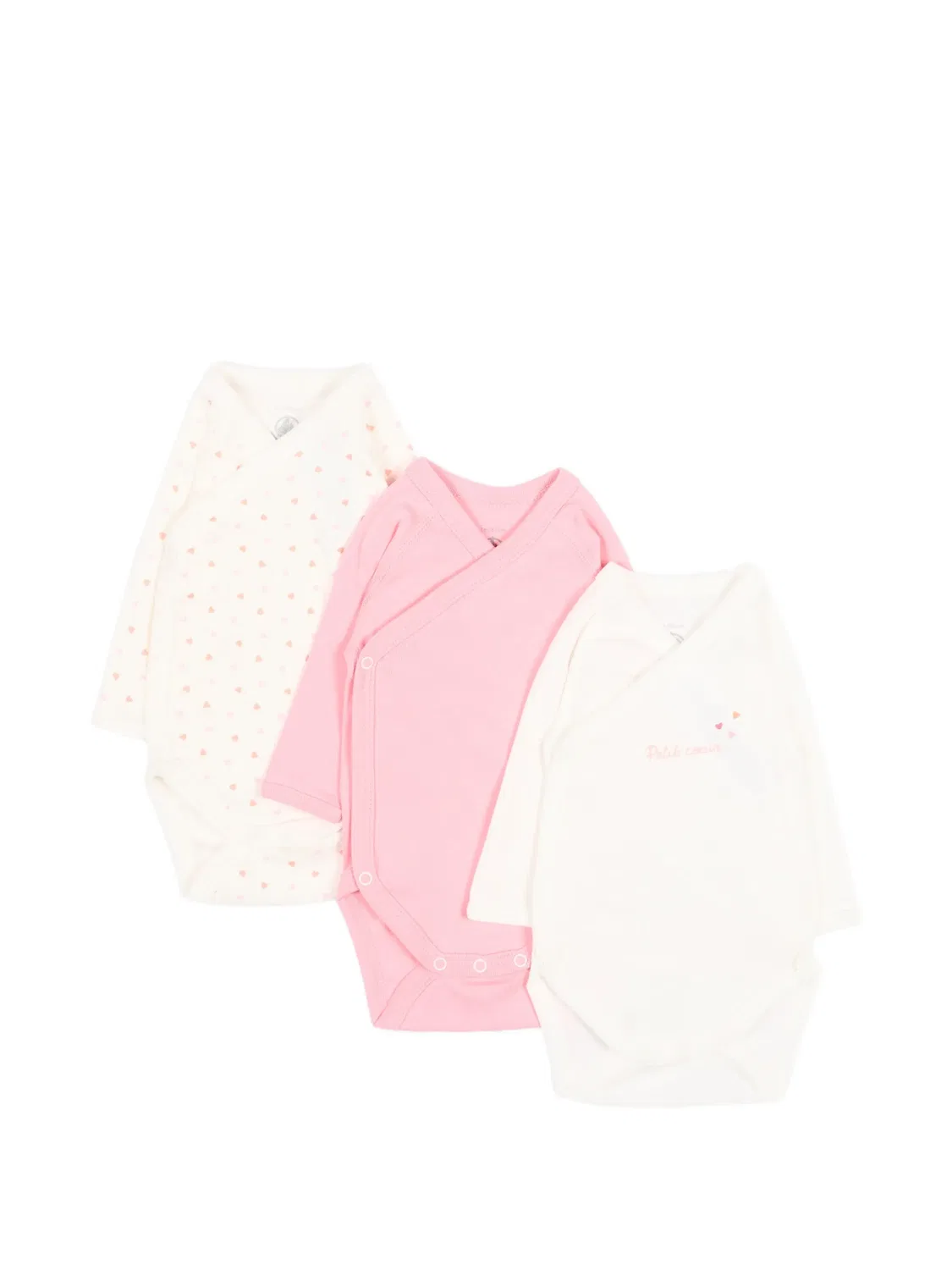 Комплект из трех боди с принтом Petit Bateau, нейтральные цвета