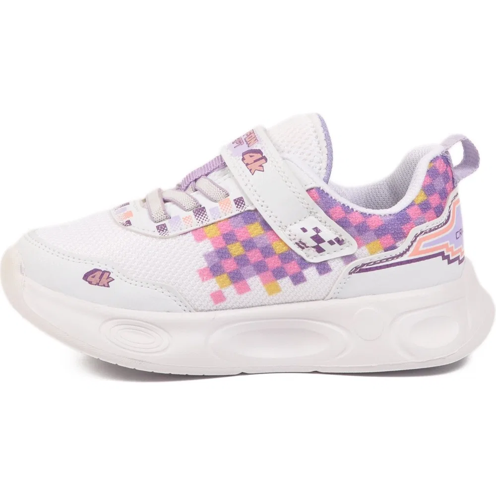 Детские спортивные кроссовки для девочек с текстильной подкладкой 1030 P White Purple Lilac Ruffon — фото 4