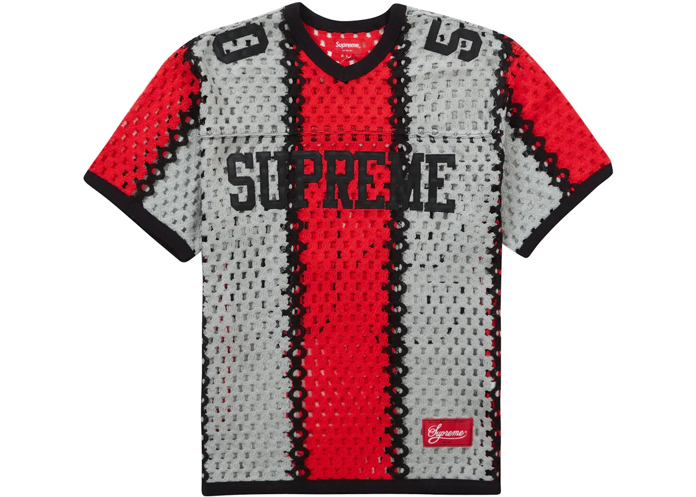 Мужская футбольная джерси с вязаным кружевом Supreme, Black