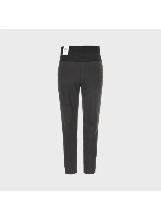 Леггинсы с высокой посадкой и цветными блоками Zara, черный/серый — фото 3