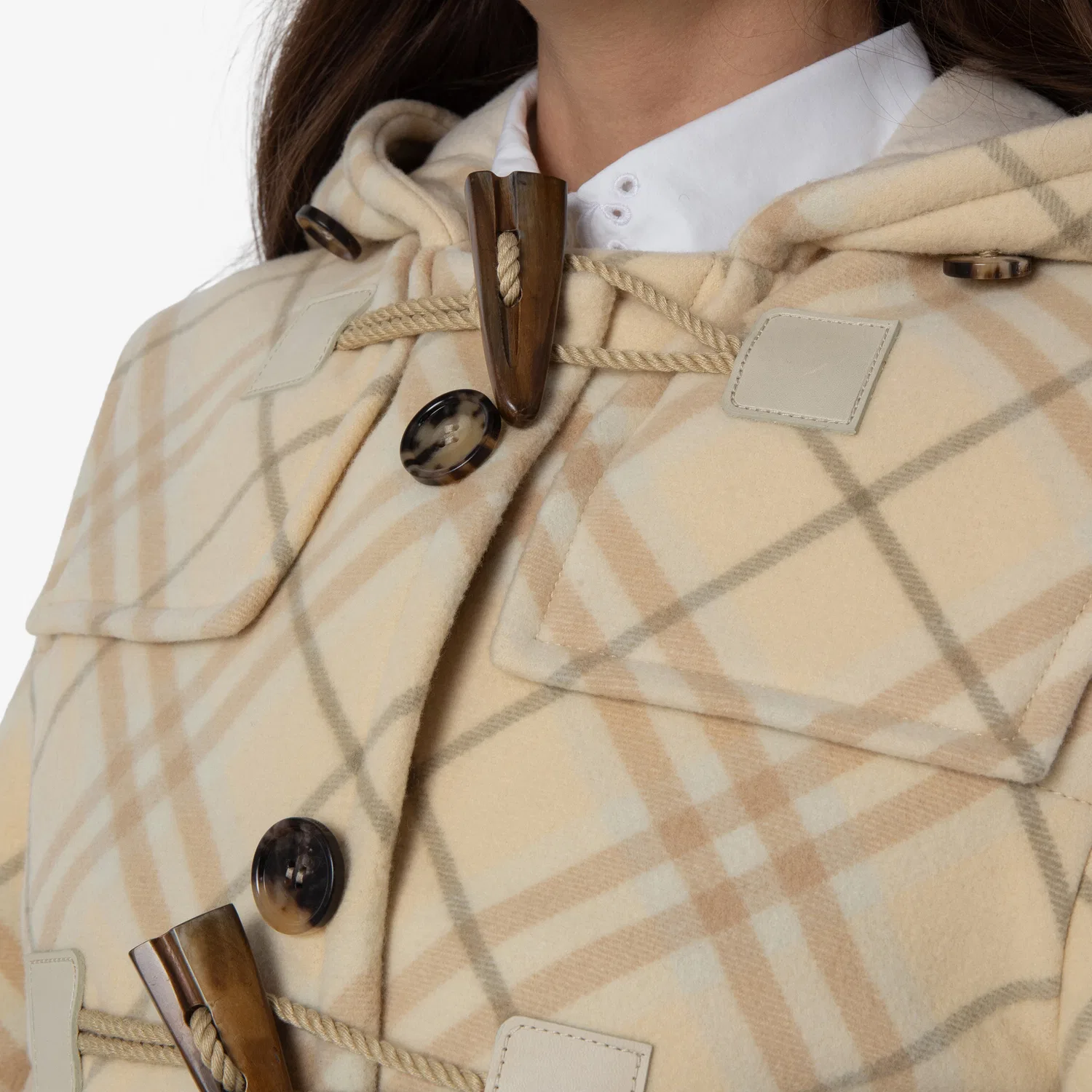 Женский жакет с капюшоном, в клетку Burberry, Candle Ip Check — фото 3