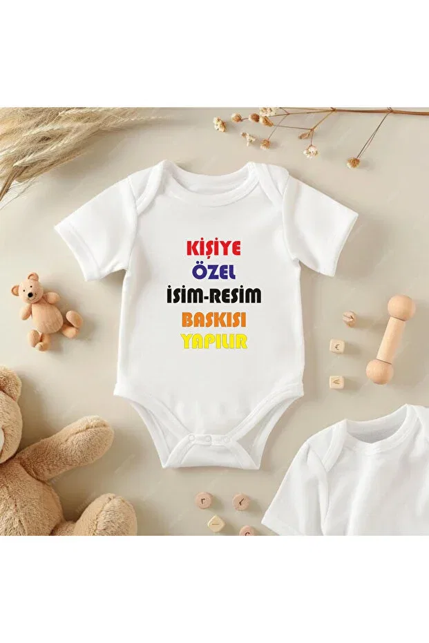 Детское боди для новорожденных с принтом Make to order personalized printing Yeşil Baskı Merkezi, White