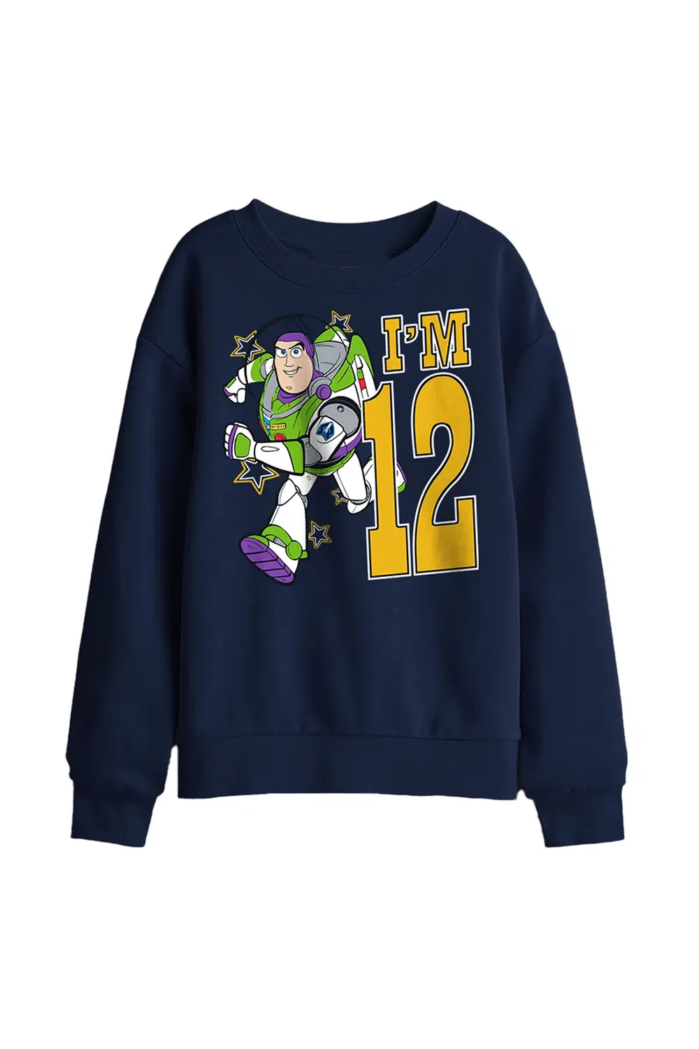 Детский свитшот с принтом Toy Story Birthday Buzz I'm 12, Disney, Navy