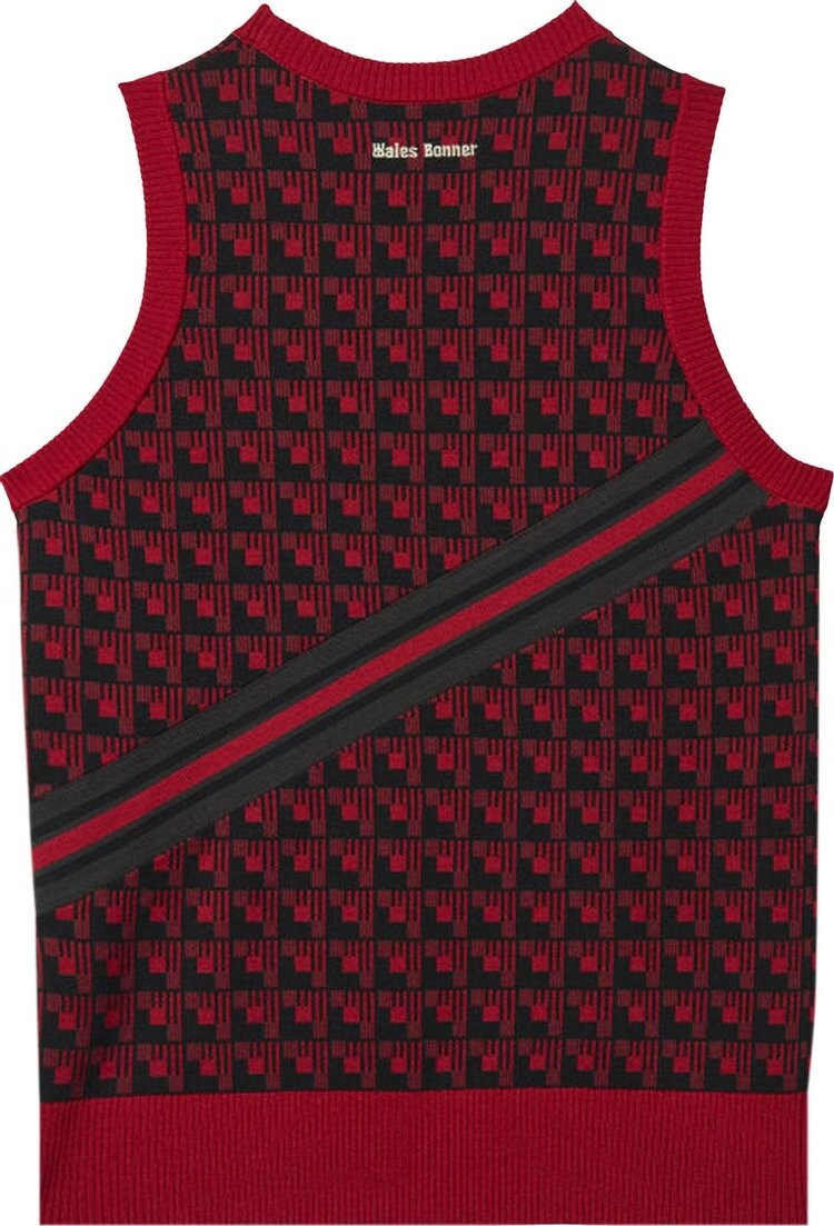 Жилет Adidas x Wales Bonner Knit Vest 'Multicolor', красный — фото 3