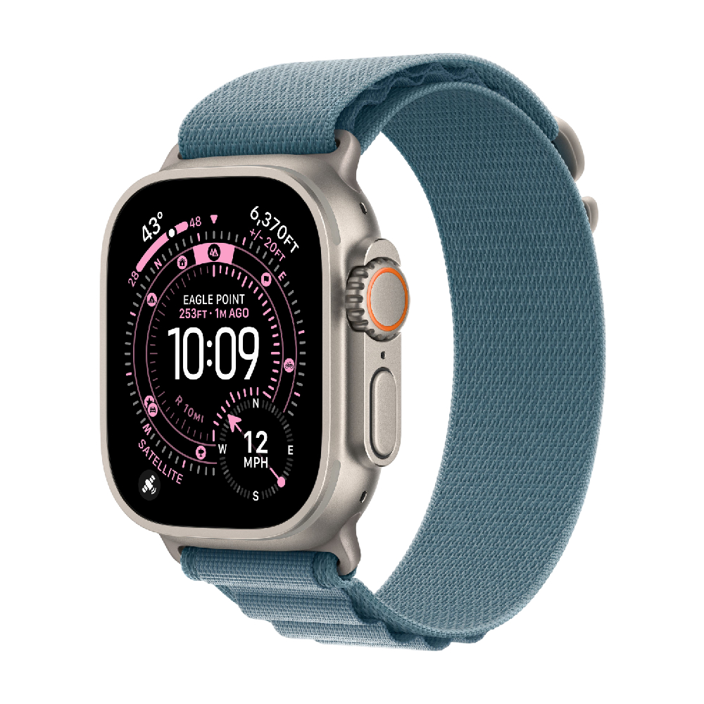 

Умные часы Apple Watch Ultra 3, 49 мм, GPS+Cellular, Natural Titanium Case/Light Blue Alpine Loop Medium Band, Титановый, Умные часы Apple Watch Ultra 3, 49 мм, GPS+Cellular, Natural Titanium Case/Light Blue Alpine Loop Medium Band